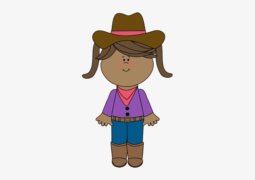 Cowgirl With Pigtails - Horse Riding Clipart, transparent png download