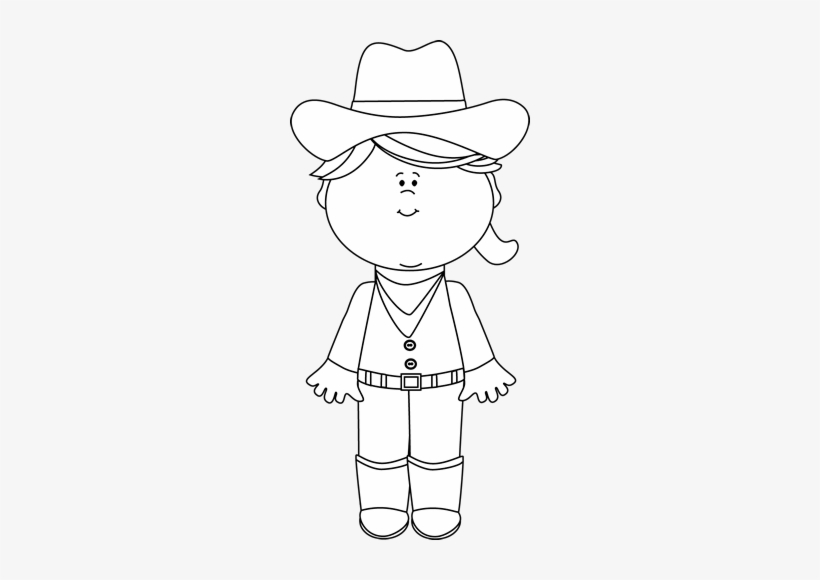 Western Clip Art Black And White - Farmer, transparent png download