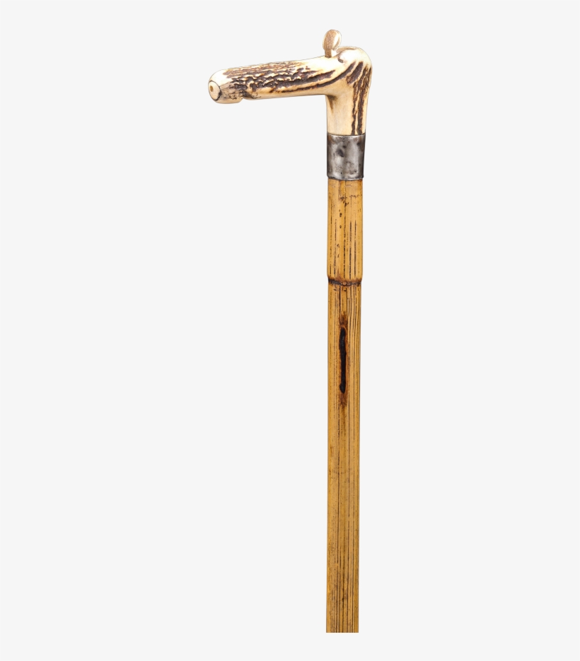 Horse Measuring And Antler Whistle Cane - Antler, transparent png download