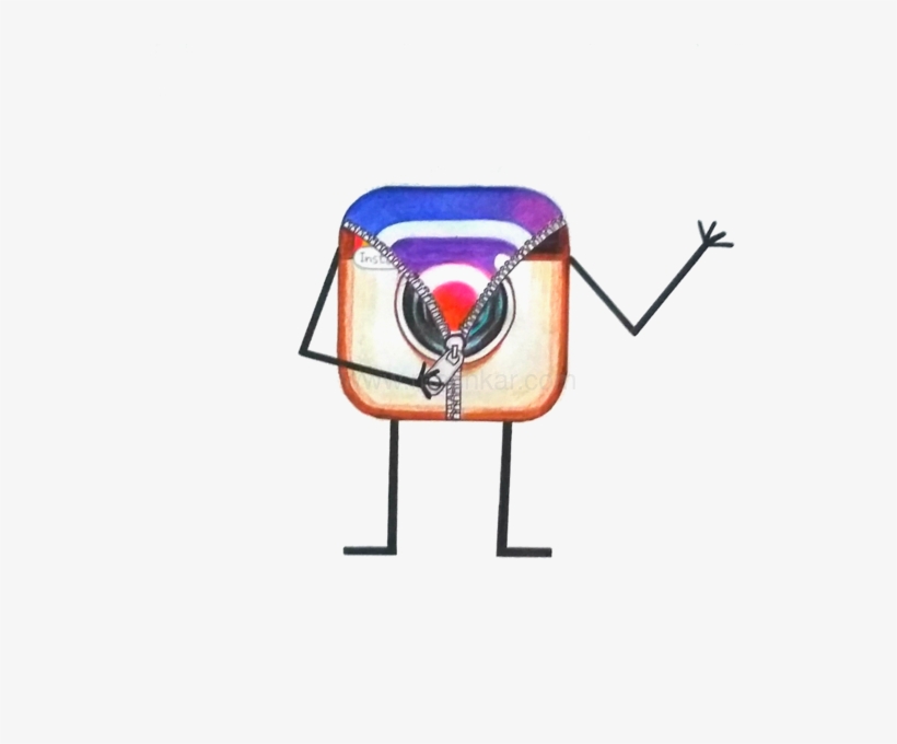 Instagram Logo Getting Into Its New Look Canvas Print - Drawing, transparent png download