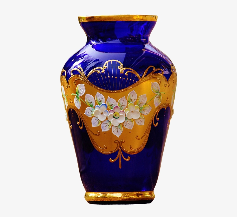 Laminated Poster Glass Blue Bloom Blossom Vase Flower - Vase Png Hd, transparent png download