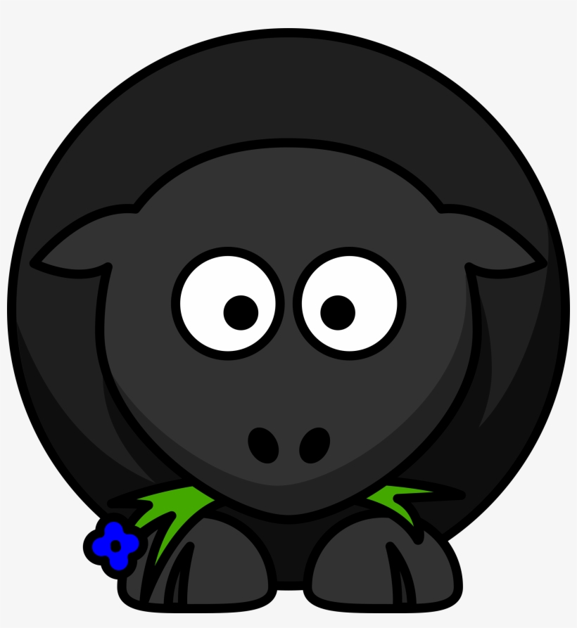 Sheep Drawing Cartoon Clip Art - Black Sheep Cartoon, transparent png download