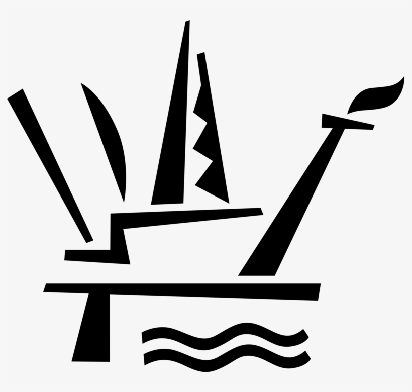 Vector Illustration Of Offshore Petroleum Fossil Fuel, transparent png download