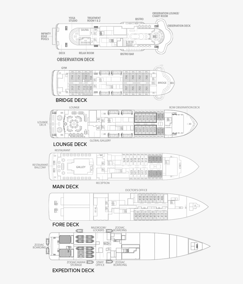 National Geographic Endurance Deck Plan - Deck, transparent png download