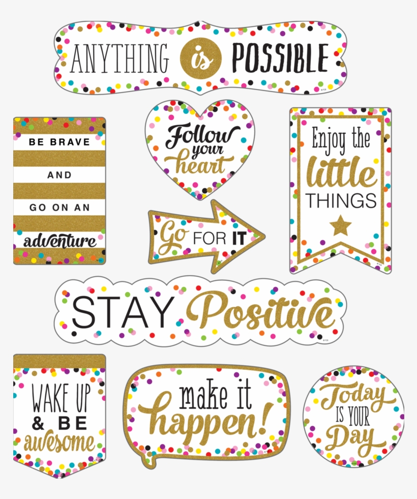 Clingy Thingies Confetti Positive Sayings Accents - Teacher Created Resources Clingy Thingies Confetti, transparent png download