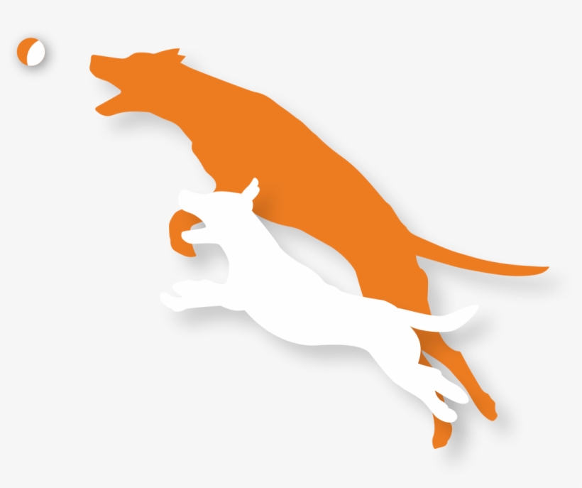 White Dog And Orange Dog Silhouettes - Dog, transparent png download