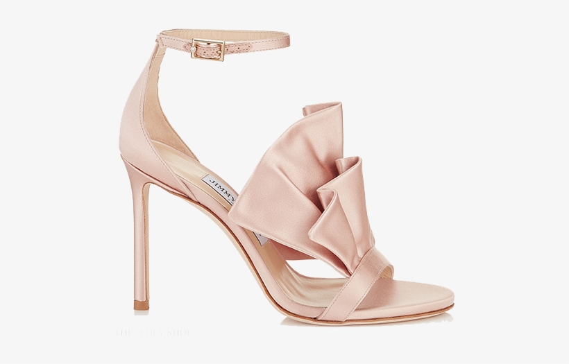 Satin Sandal Png Transparent Image - Rose Gold Jimmy Choo Heels, transparent png download