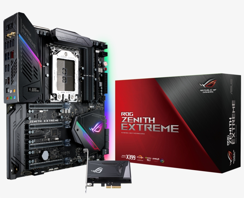 The Asus Rog And Prime X399 Motherboards And Strix - X399 Rog Zenith Extreme, transparent png download