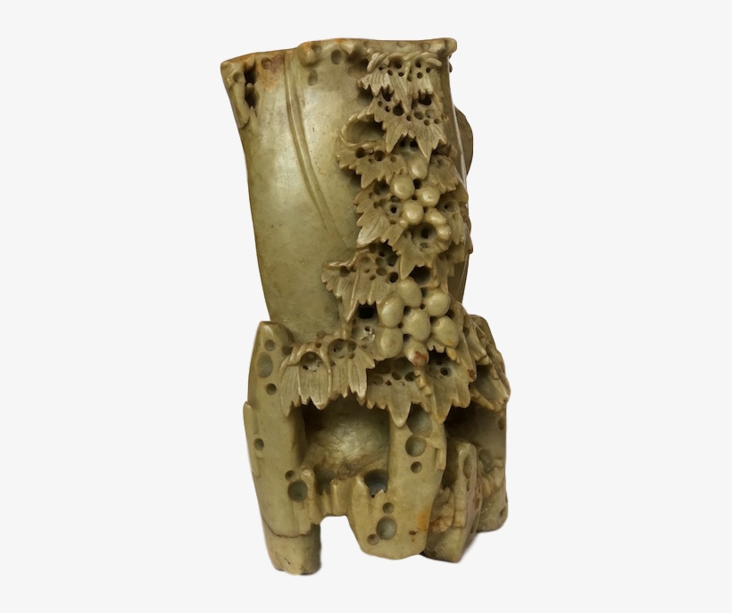 Brush Pot Carved From One Piece Of Stone With A Grape - Statue, transparent png download