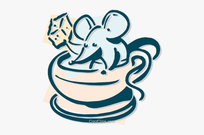 Mouse With A Coffee And Sugar Cube Royalty Free Vector - Coffee, transparent png download