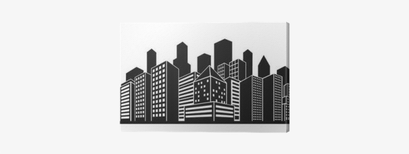 Vector Silhouette Of Cityscape With Tall Buildings - Building, transparent png download