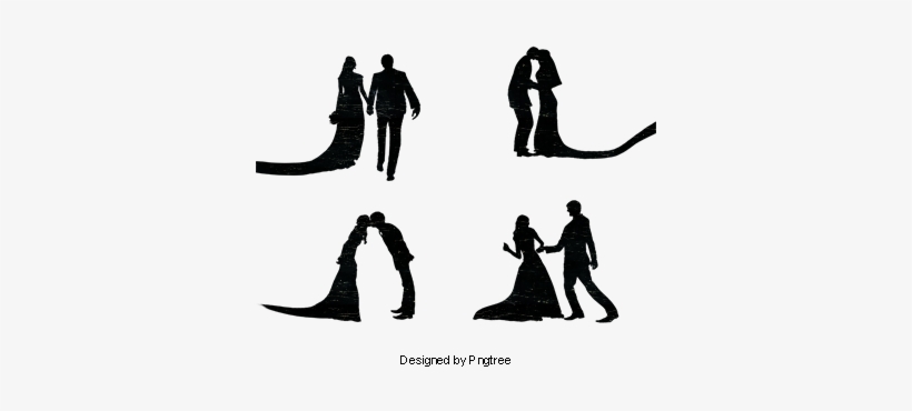 Silhouette Vector Material Wedding, Wedding, Silhouette, - Marriage, transparent png download