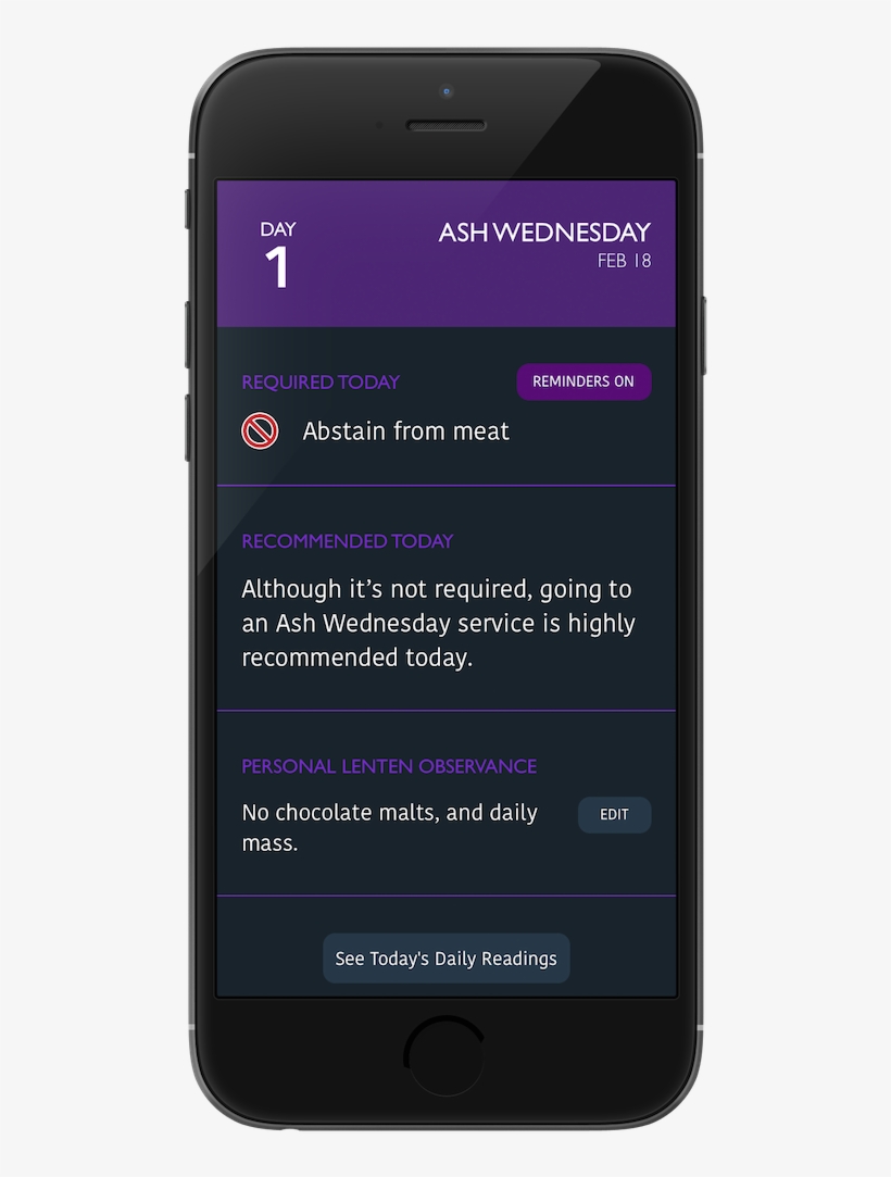 Lentbuddy Is A Tool To Help Busy Catholics Focus On - Smartphone, transparent png download