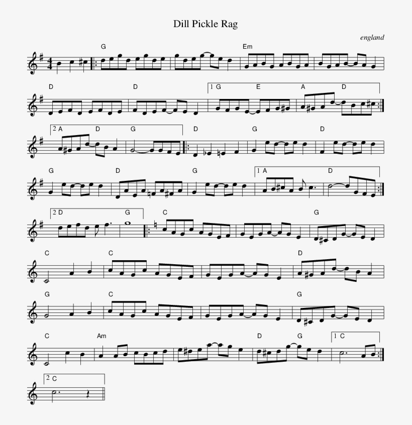 Listen To Dill Pickle Rag - 21 Guns Violin Notes, transparent png download