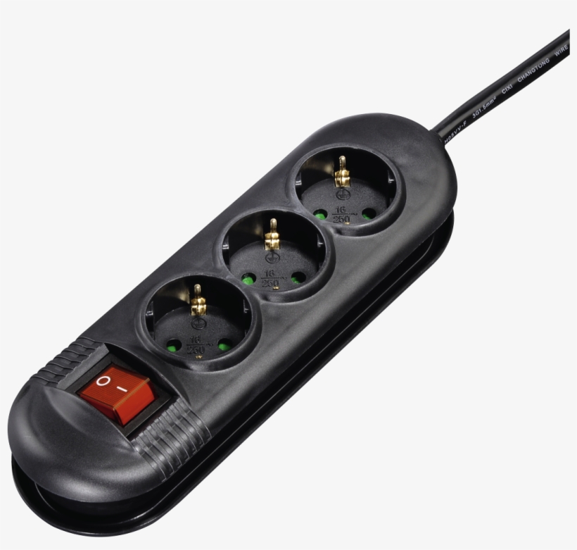 "vis À Vis" 3 Way Power Strip, Black - Hama Vis--vis 3-way Power Strip, Black, transparent png download