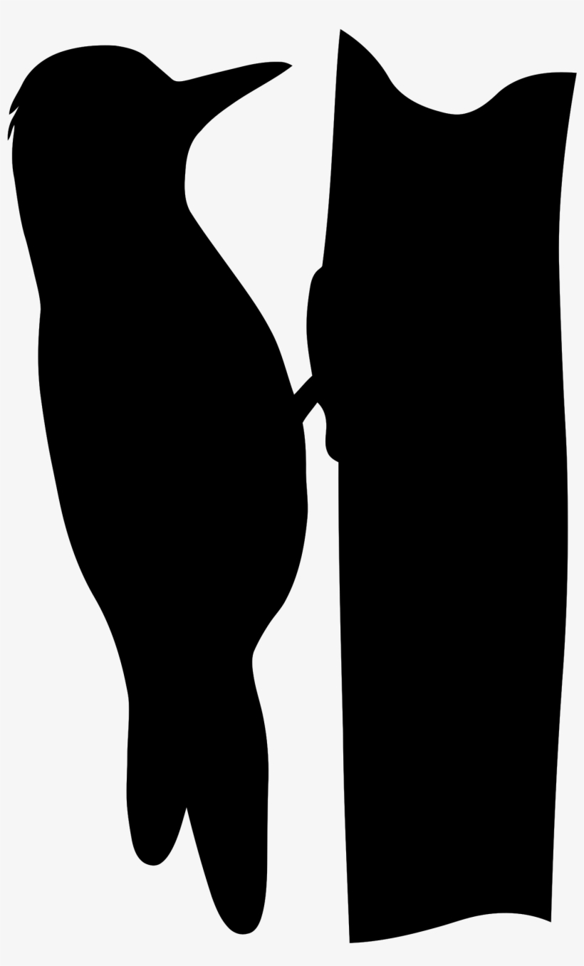 Woodpecker Png File - Silueta De Pajaro Carpintero, transparent png download