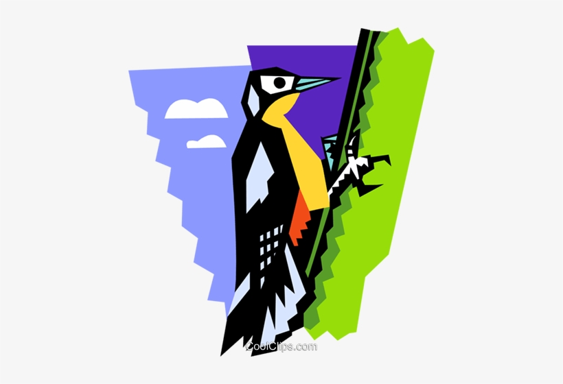 Stylized Woodpecker Royalty Free Vector Clip Art Illustration - Clip Art, transparent png download