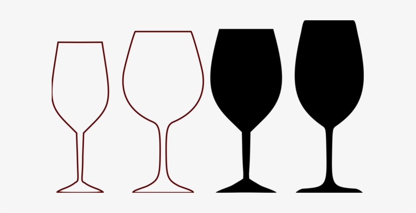 White Wine Wine Glass Silhouette - Wine Glass Clipart, transparent png download