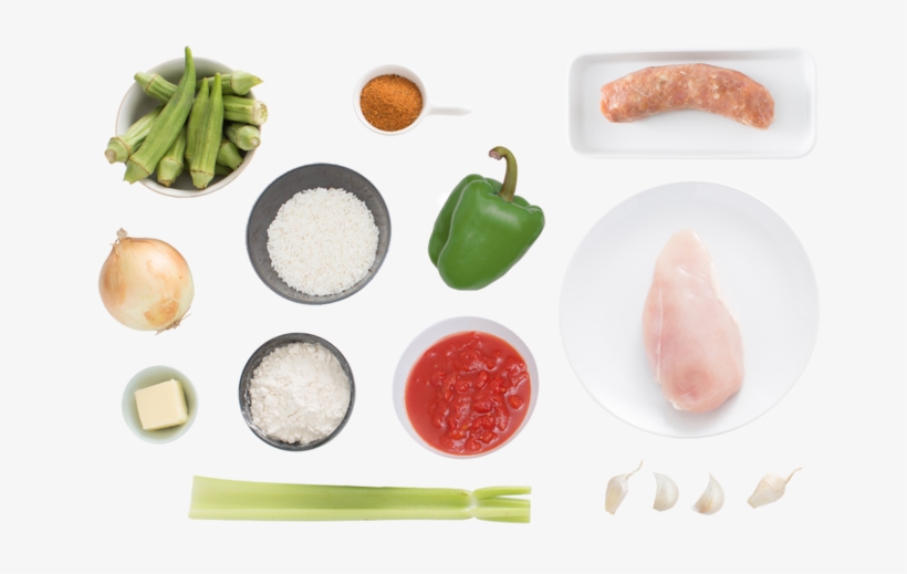 Chicken Gumbo With Sausage And Okra - Gumbo Ingredients, transparent png download