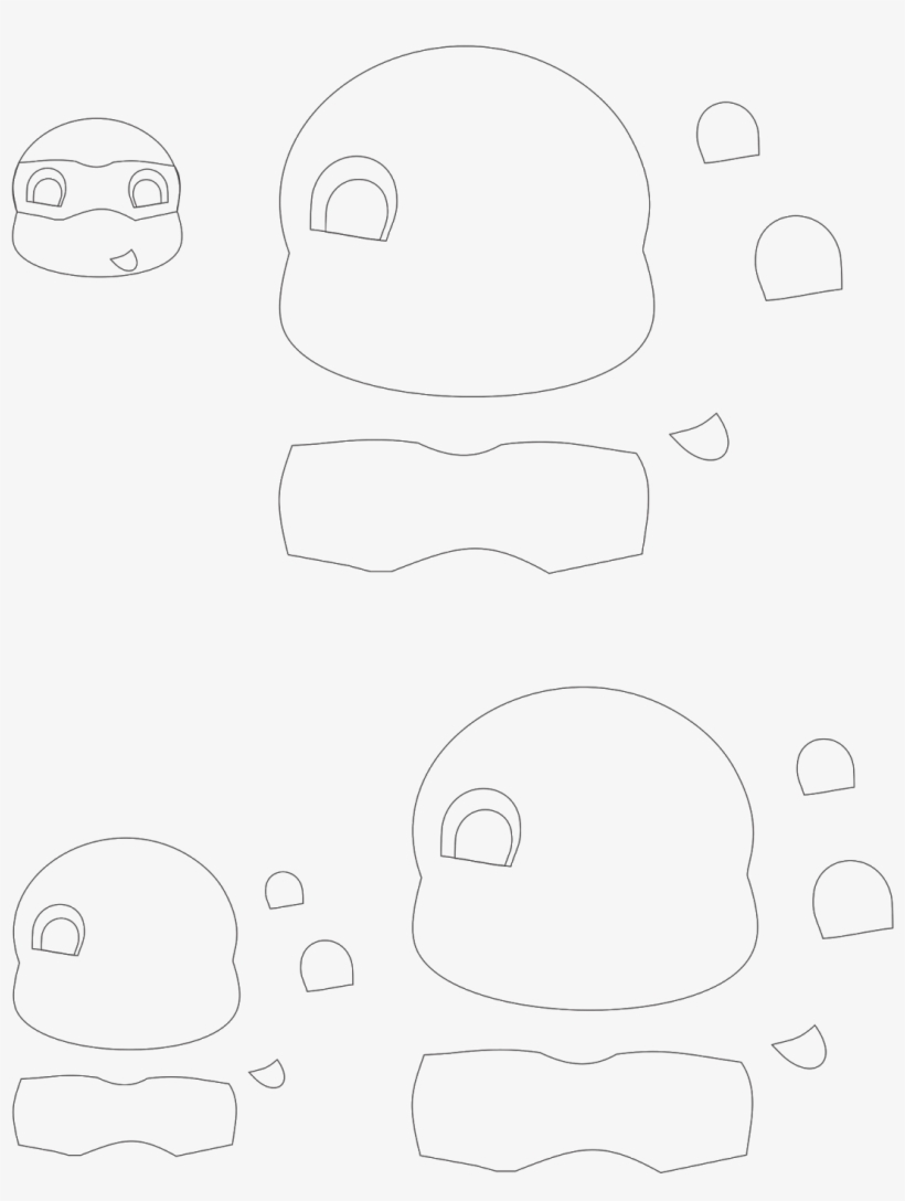 Molde Tartaruga Ninja Para Ponteira Sacolinha Ou Diversos - Drawing, transparent png download