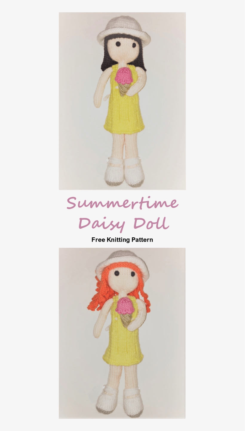 Free Doll Knitting Pattern Including Ice Cream Cone - Knitting Pattern, transparent png download