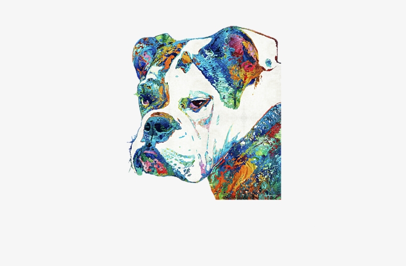 Click And Drag To Re-position The Image, If Desired - Colorful English Bulldog Art By Sharon Cummings, transparent png download