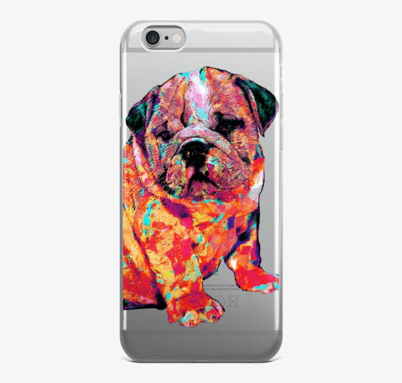 English Bulldog Puppy Colorful Painting Iphone 6/6s - Painting, transparent png download