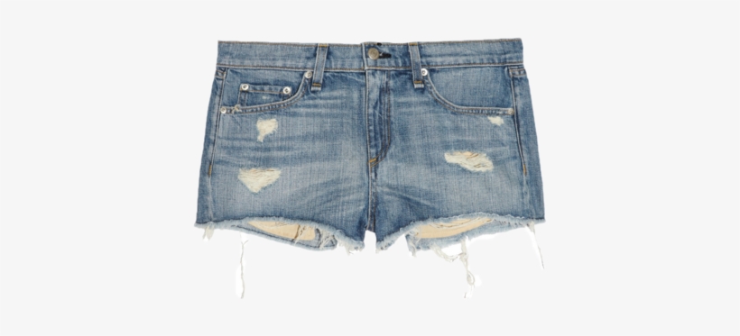 Rag U0026 Bone Mila Distressed Denim Shorts - Touch Of Green Color, transparent png download