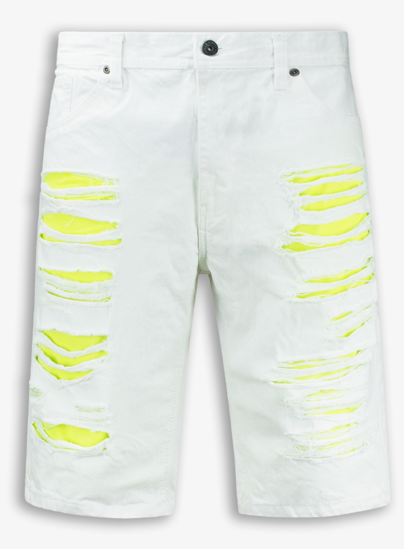 Ripped Denim Jeans Shorts Fray Distressed Fashion - Board Short, transparent png download