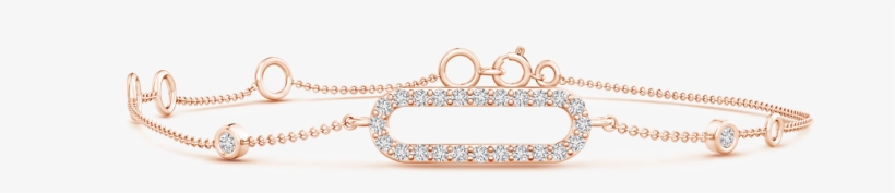 Lab Grown Diamond Elongated Oval Frame Link Bracelet - Chain, transparent png download