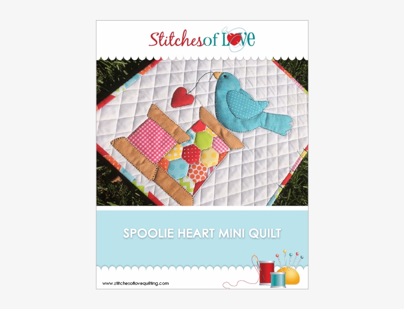 Spoolie Heart Mini Quilt - Just Love Mug Rug Laser Cut Applique Kit, transparent png download