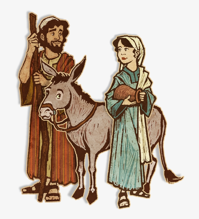 Donkey Clipart Mary Joseph Donkey - Donkey, transparent png download