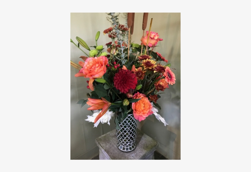 A Stunning Mix Of Fresh Fall Flowers Designed In A - Fall Roses Delivered At Home, transparent png download