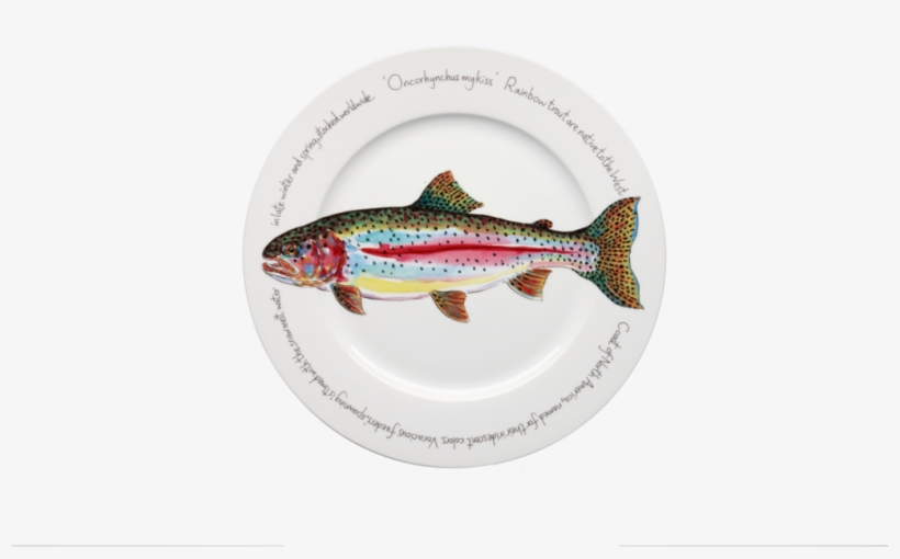 Rainbow Trout Presentation Plate - Black Forest Decor Trout Porcelain Large Oval Platter, transparent png download