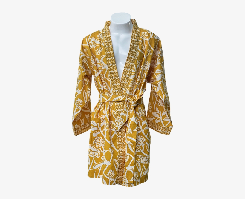 Turmeric Shorter Kimono Robe - Kimono, transparent png download