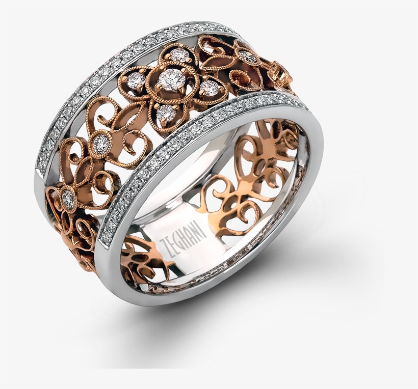 This Shockingly Gorgeous 14k White And Rose Gold Band - Beverly's Jewelers, transparent png download