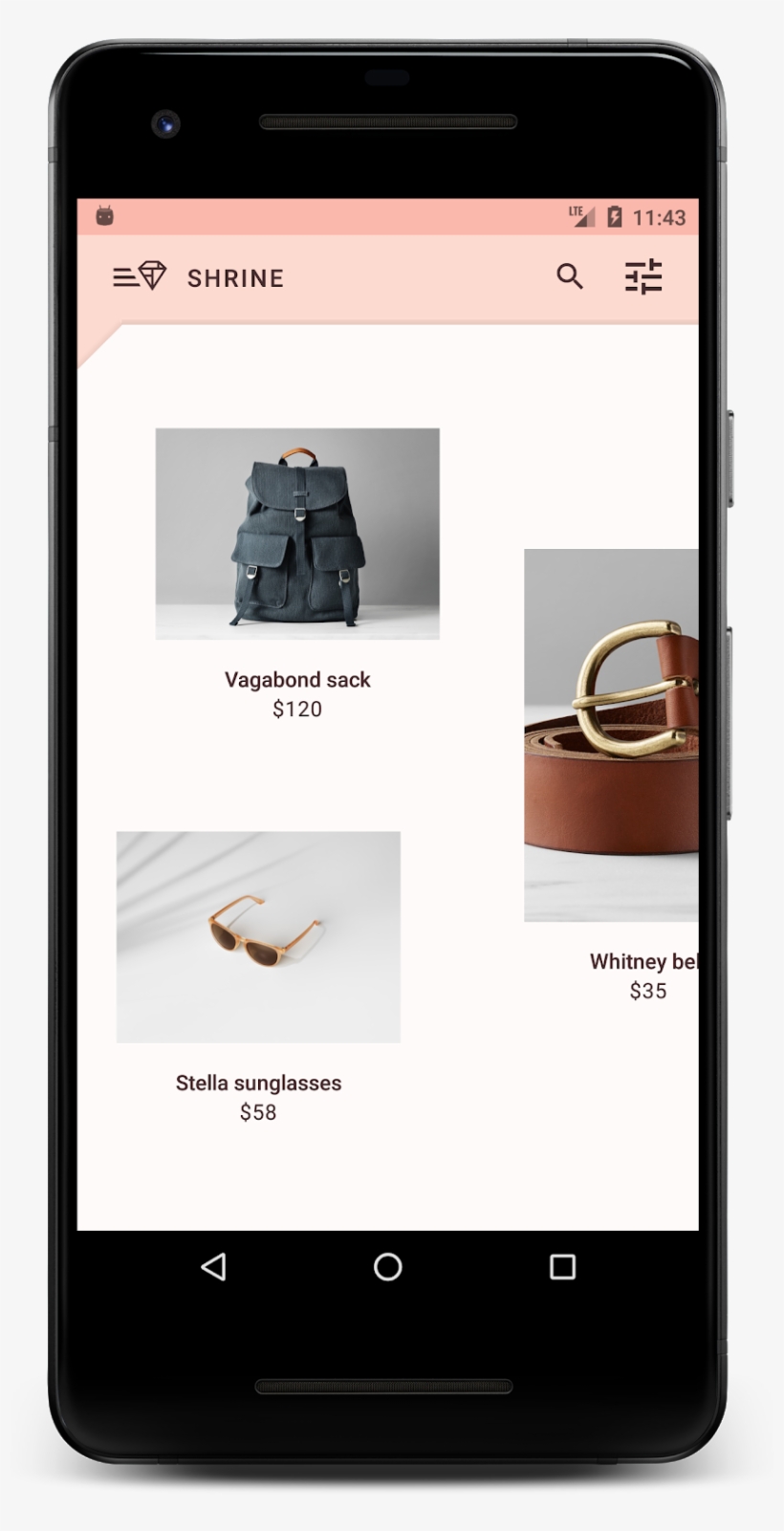What You'll Build - Android Shrine App, transparent png download