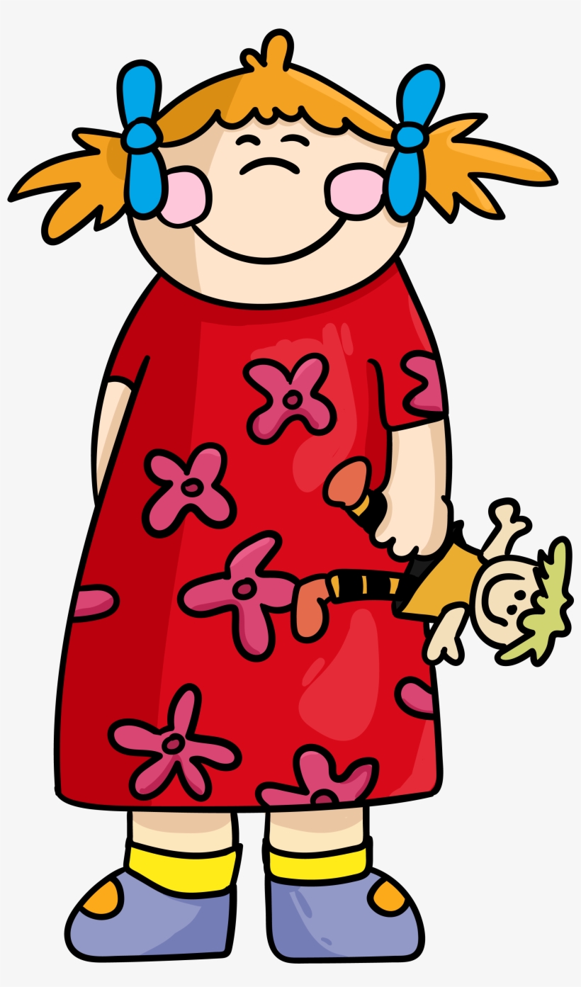 Cute Girl With Doll - Child, transparent png download