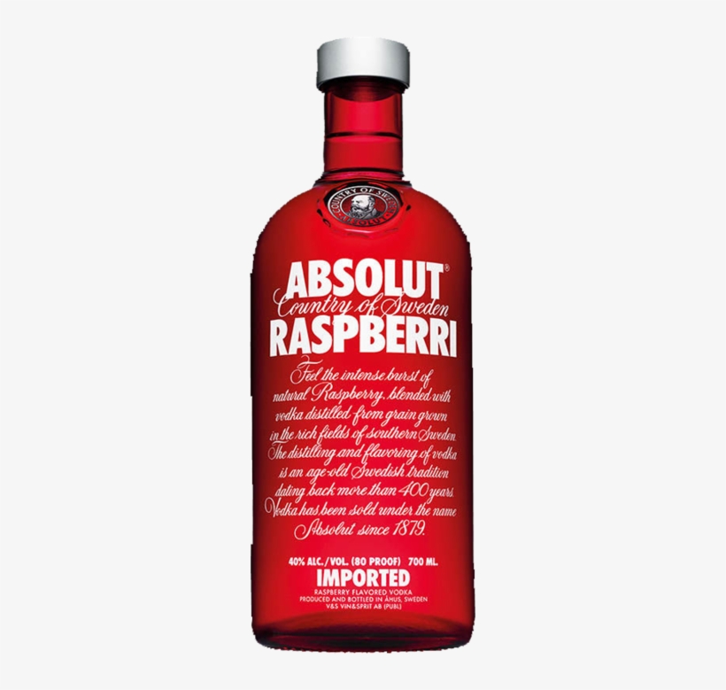 Absolut Raspberri 40% Alc / Vol 700ml - Absolut Raspberri, transparent png download