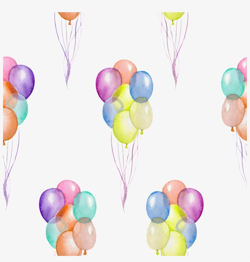 Hand Drawn Colorful Balloons Background Transparent - Balloon, transparent png download