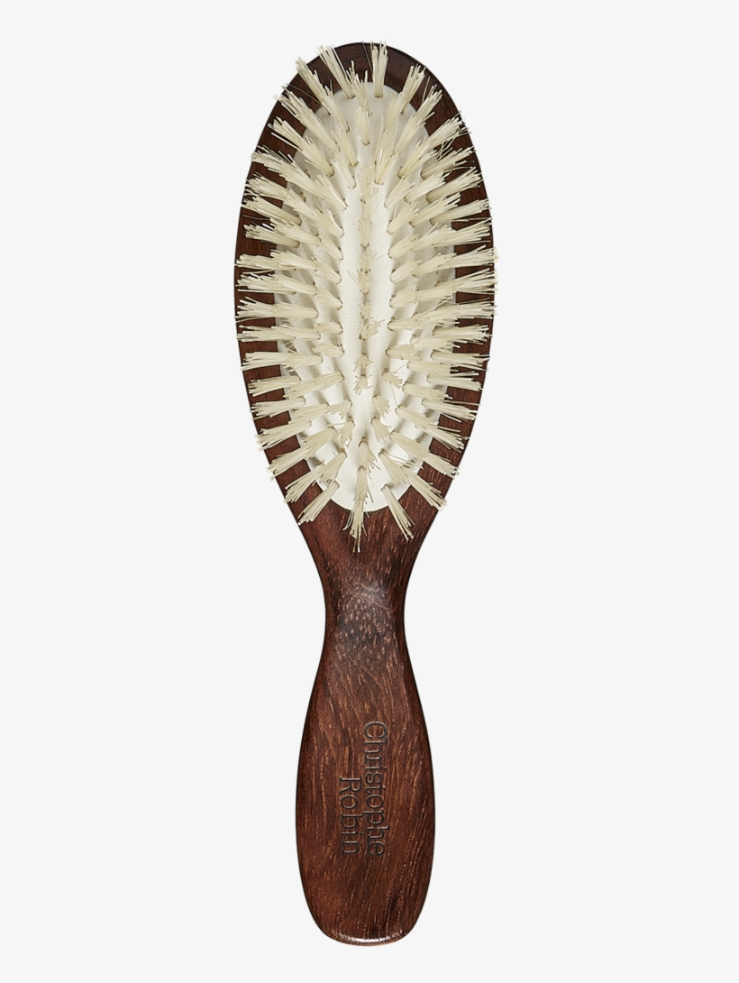 Travel Hairbrush 100% Natural Boar-bristle & Wood - Christophe Robin Travel Hair Brush, transparent png download