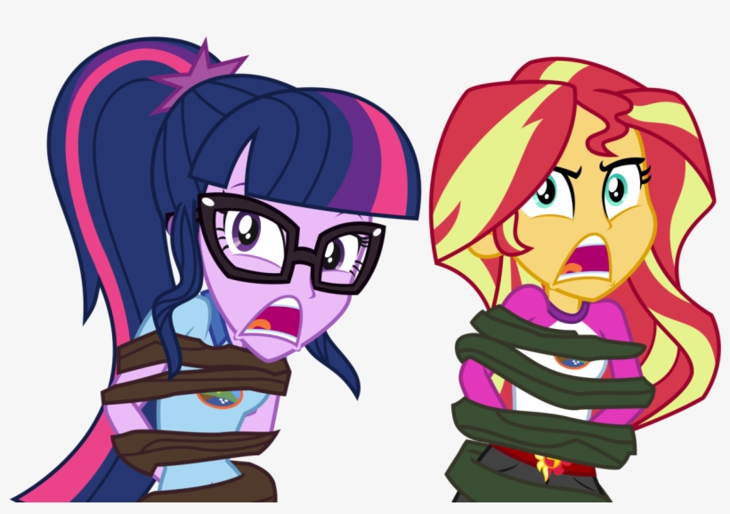 Sketchmcreations, Bondage, Clothes, Commission, Equestria - Sunset Shimmer Tied Up, transparent png download