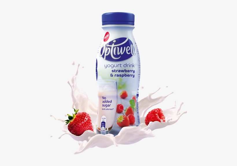 Optiwell Splash Image Bottle 350x372@2x - Irish Yogurts Optiwell Peach And Apricot Yoghurt Drink, transparent png download