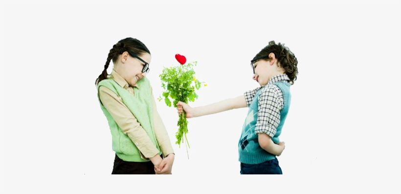 A High School Student's Crush Should He Risk It All - Girl Boy Love Flower, transparent png download
