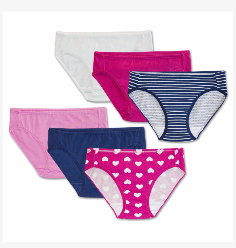Girls' 6 Pack Breathable Bikini Assorted - Undergarment, transparent png download