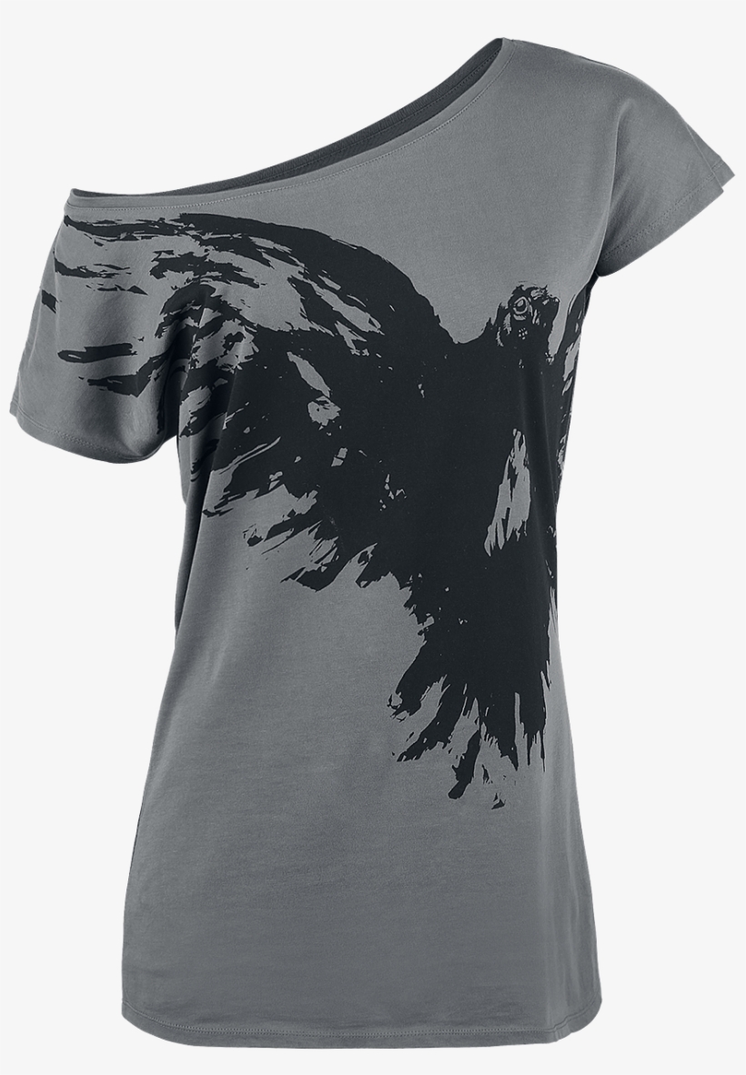 Black Premium By Emp Flying Raven Grey T-shirt 329941 - T-shirt, transparent png download