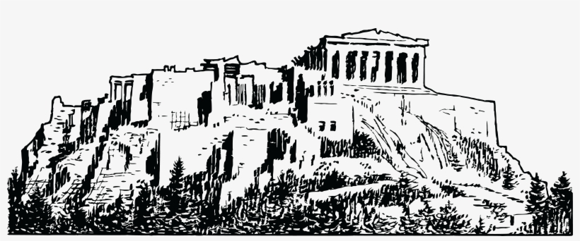 Black And White Stock Collection Of Free Greece - Acropolis Clipart, transparent png download