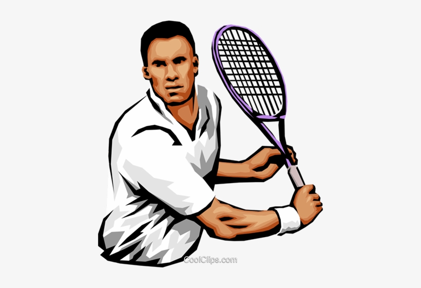 Male Tennis Player Royalty Free Vector Clip Art Illustration - Tennis Player Vector Png, transparent png download