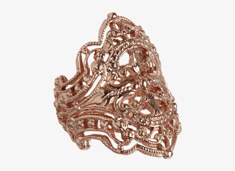 I A M By Ileana Makri Pink Gold Filigree Shield Ring - Tiara, transparent png download