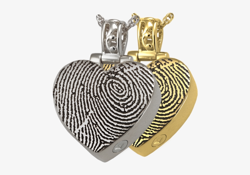 Wholesale Fingerprint Jewelry Heart Filigree Bail Shown - Filigree Bail Heart Urn Engravable Necklace, transparent png download
